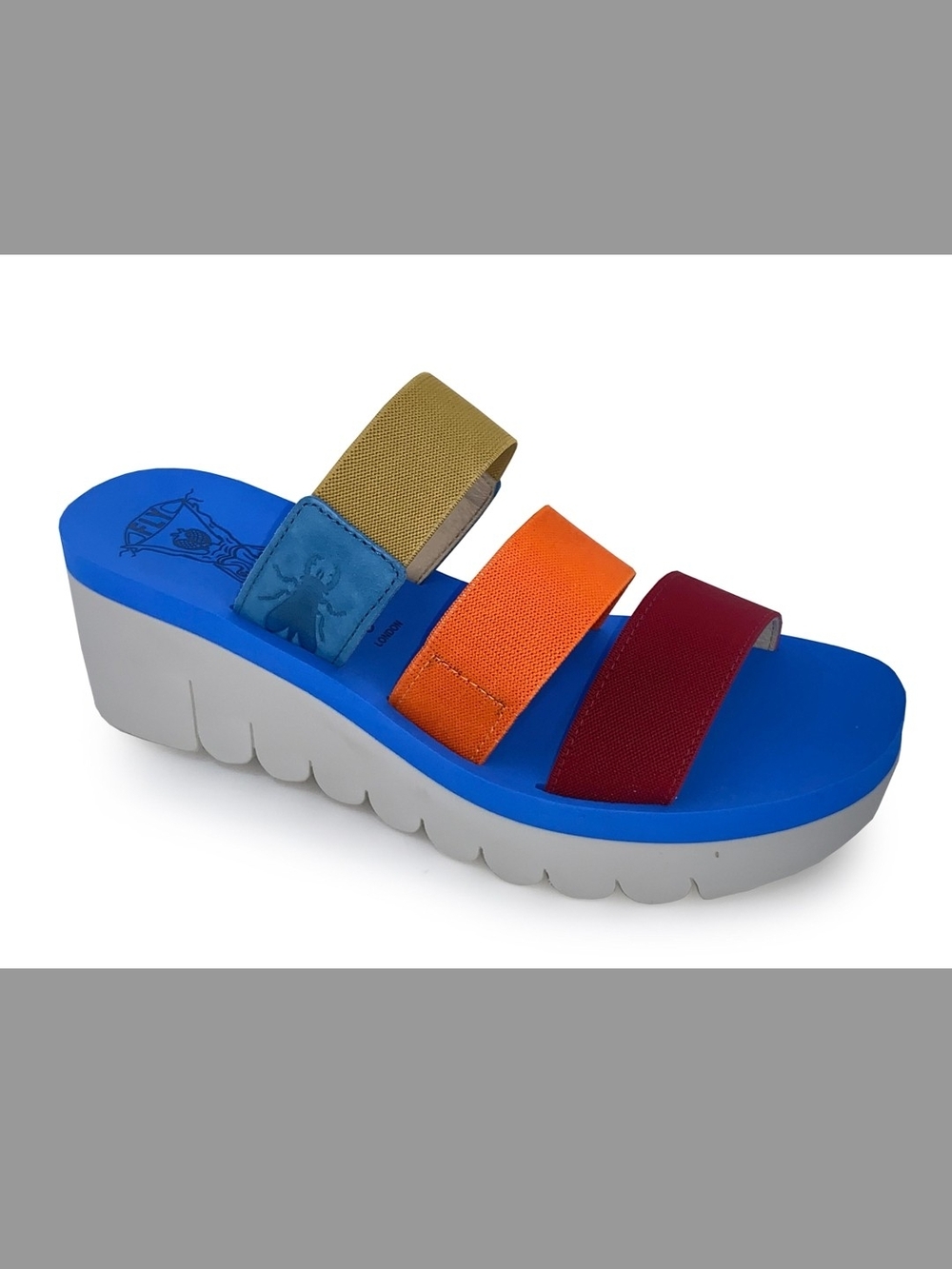 Fly London Yian Platform Wedge Slide Multi Color Size 41/ Us Size 10